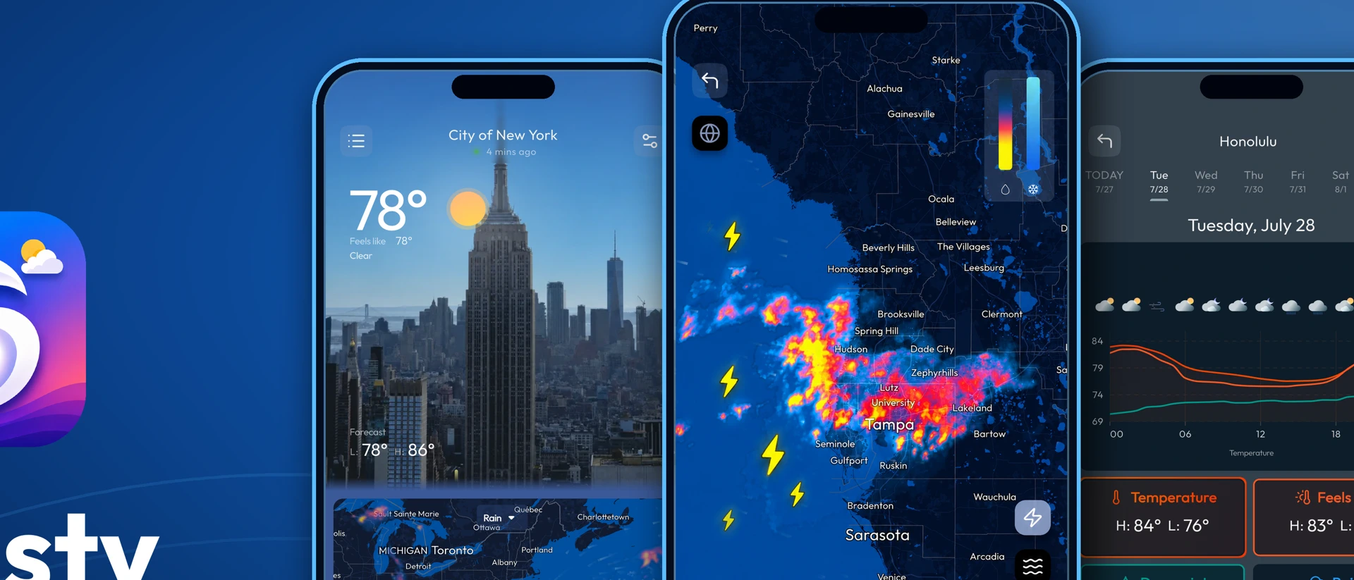 Gusty: Weather Dashboard product page header