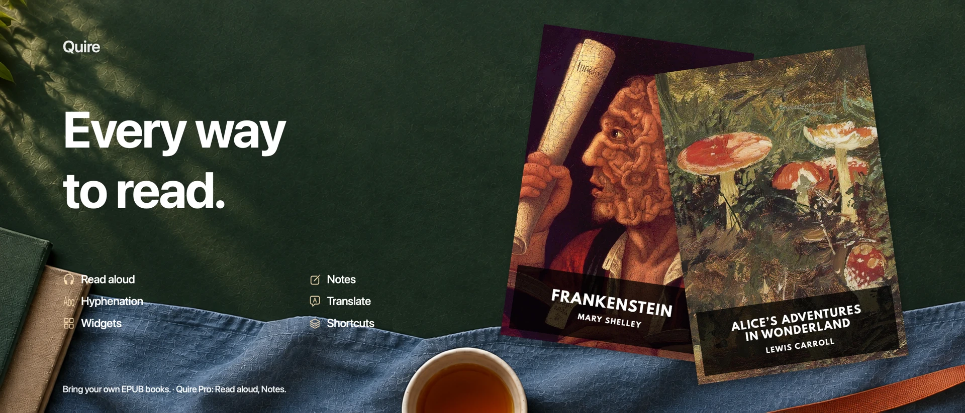 Quire: EPUB & Ebook Reader product page header
