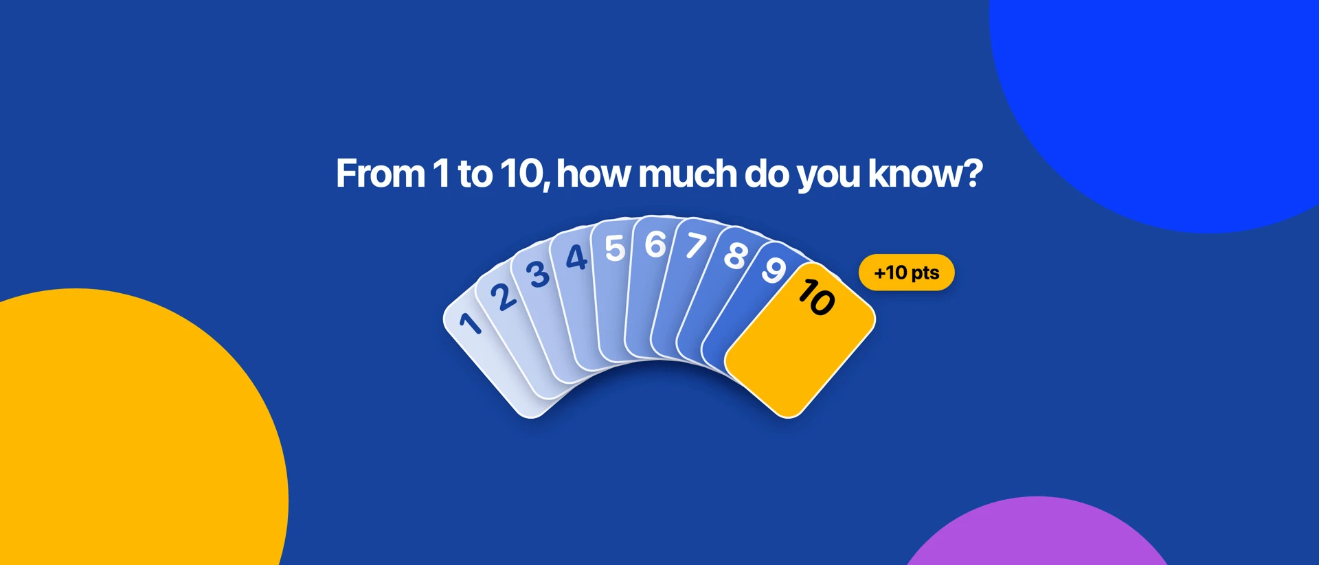 From 1 to 10: Trivia Game product page header