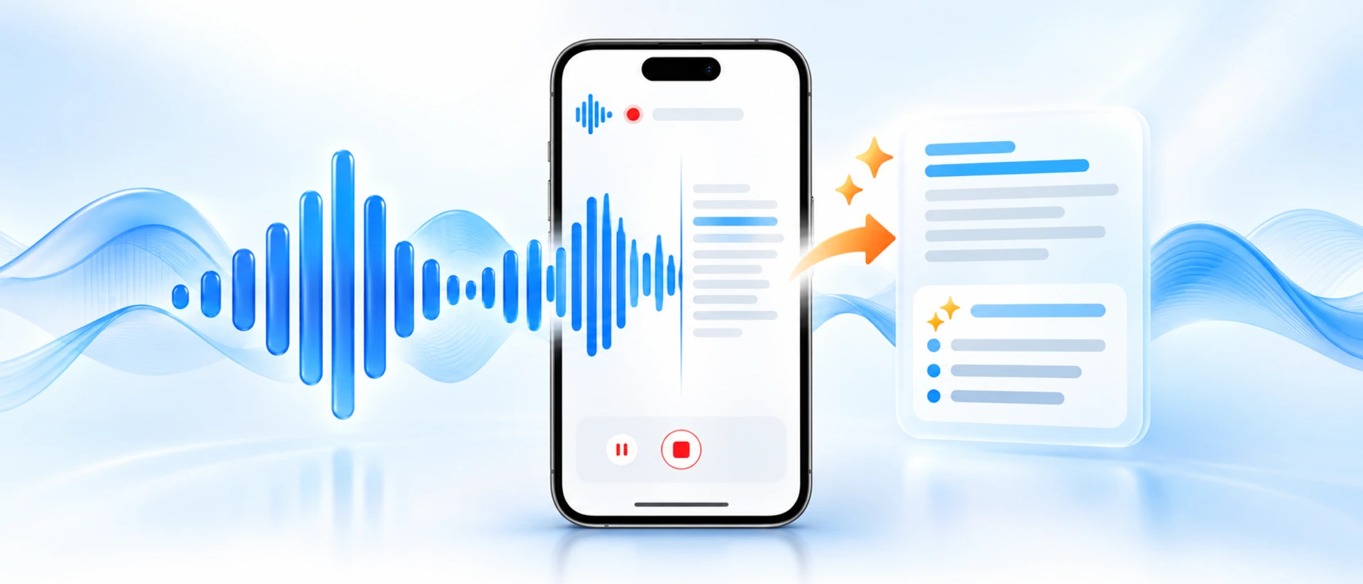 Transcribe Speech to Text – AI product page header