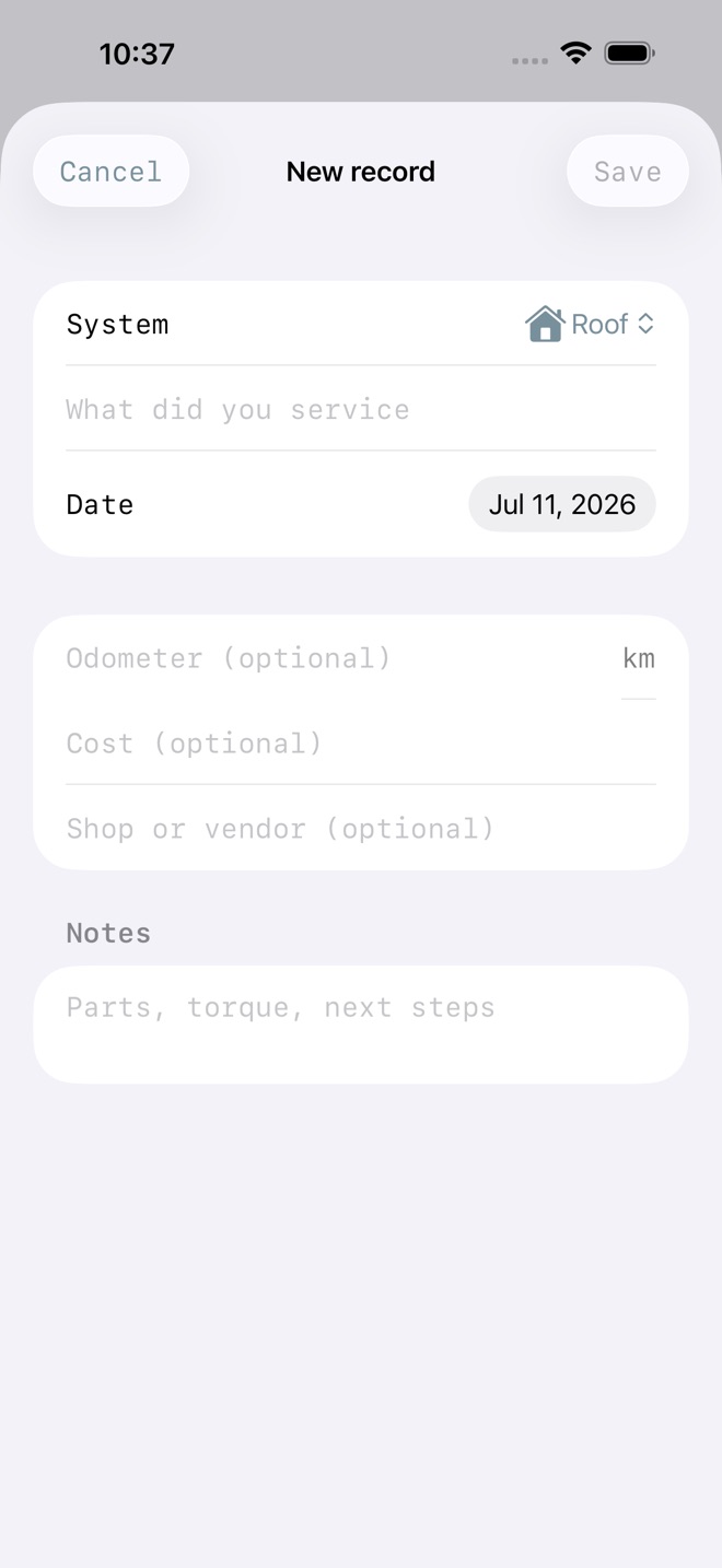 RigBook: RV Care Log screenshot 2