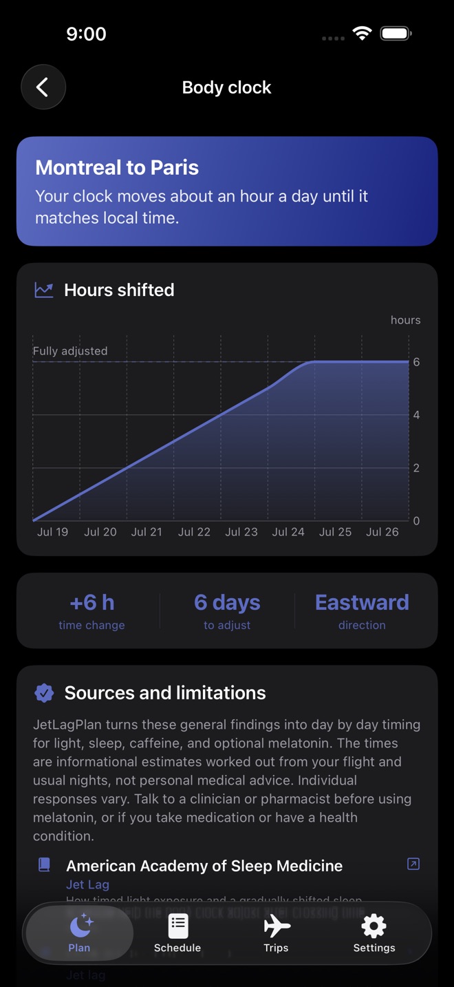 JetLagPlan: Beat Jet Lag screenshot 3