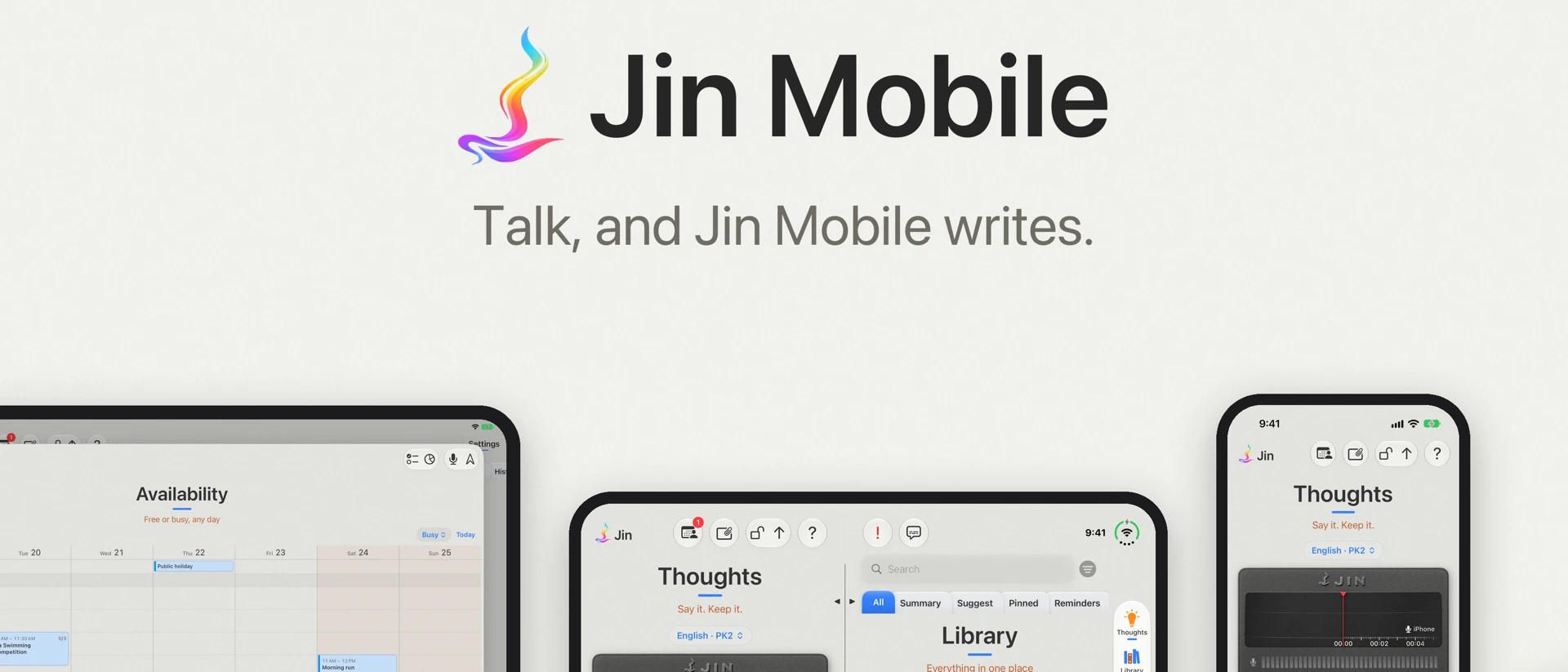 Jin Mobile product page header