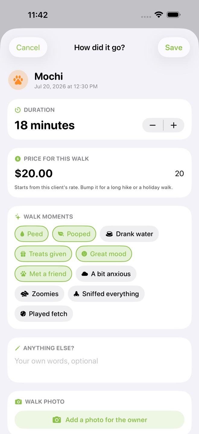 PackWalk: Dog Walker Log screenshot 2