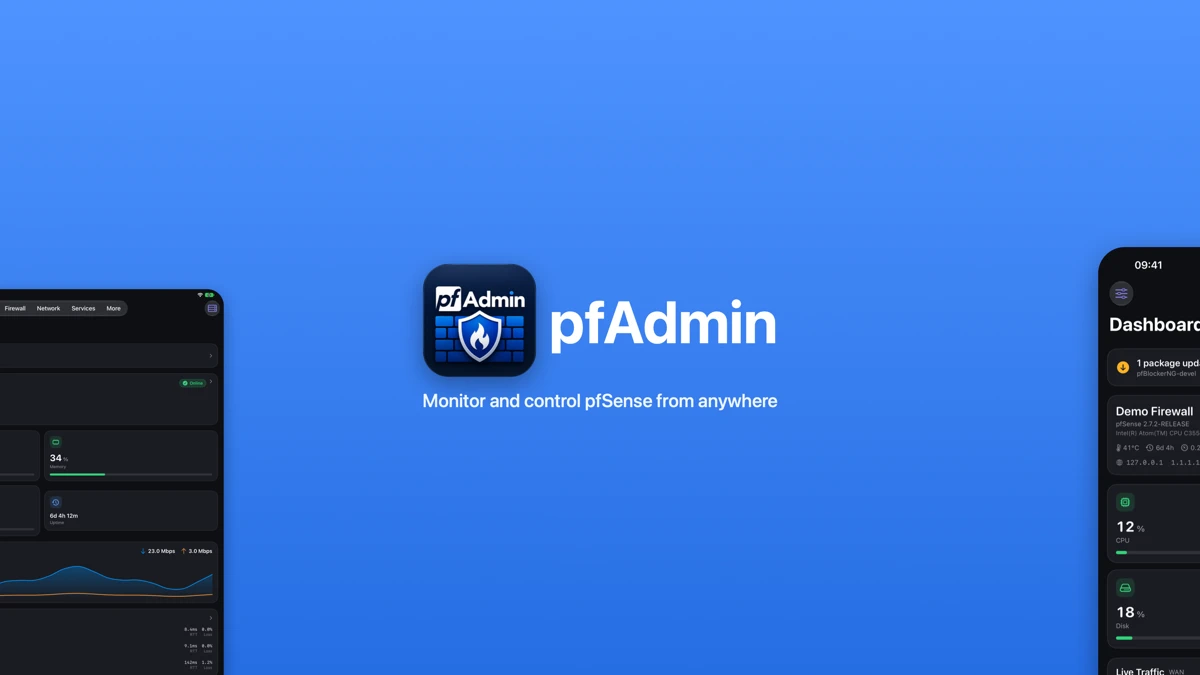 pfAdmin App Store product page header