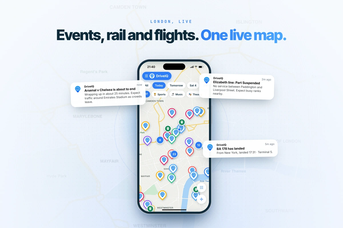 DriveIQ: Events, Rail, Flights search result