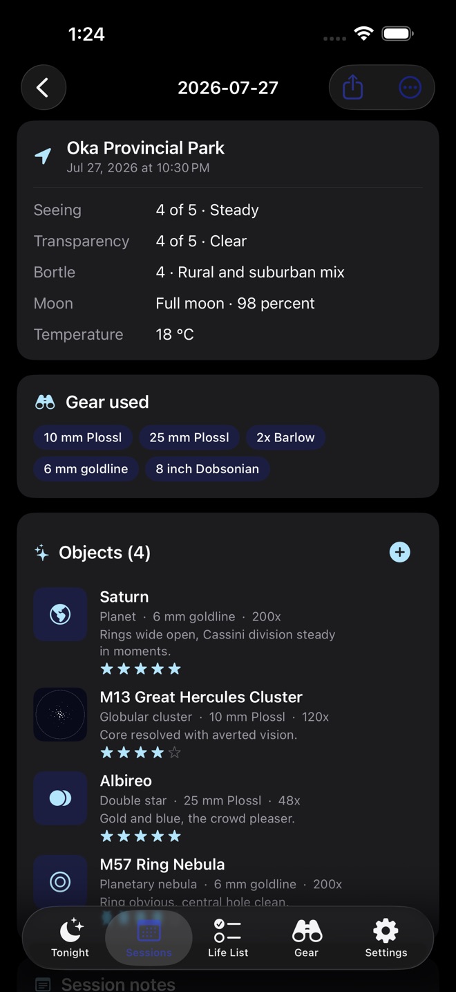 NightSkyLog: Stargazing screenshot 2