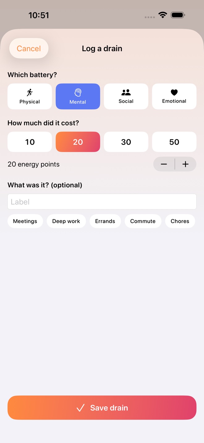 DayReserve: Energy Plan screenshot 2