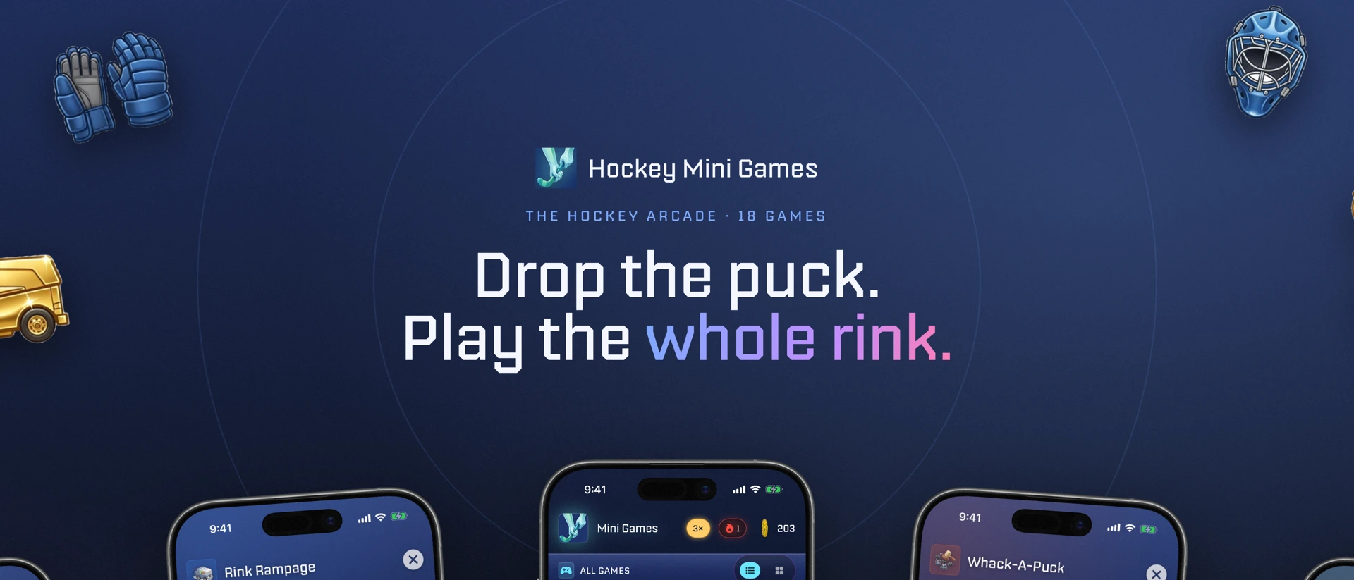 Hockey Mini Games product page header