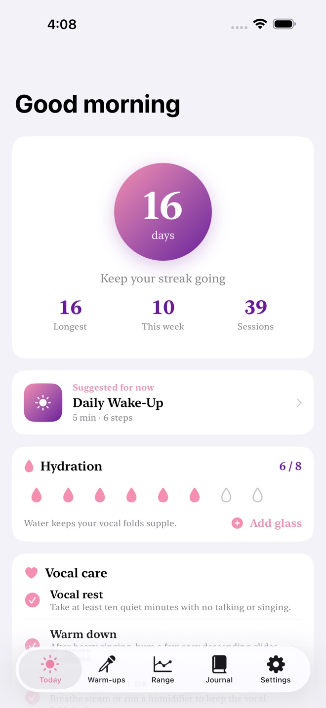 VocalEase: Voice Warmups capture d’écran 1