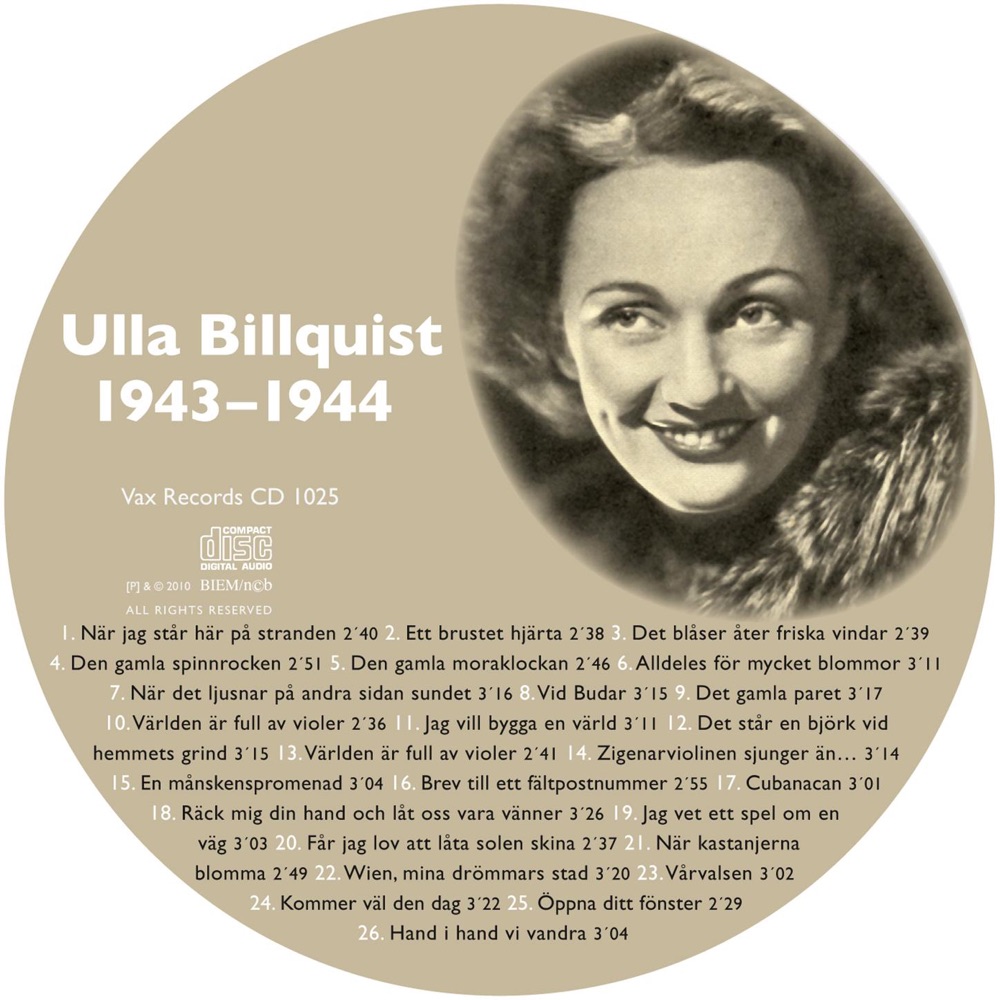 Обложка альбома «Den Kompletta Ulla Billquist 1943-1944» — Ulla Billquist