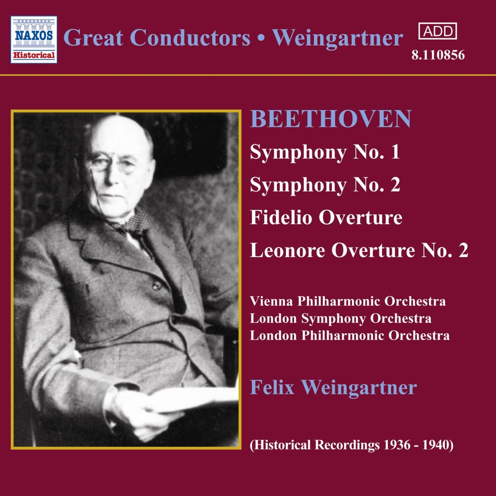 Обложка альбома «Beethoven: Symphonies Nos. 1 and 2» — Felix Weingartner, London Philharmonic Orchestra, London Symphony Orchestra & Vienna Philharmonic