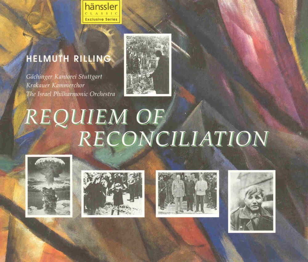 Обложка альбома «Requiem of Reconciliation - In Memory of the Victims of World War II» — Israel Philharmonic Orchestra, Helmuth Rilling, Gächinger Kantorei Stuttgart, Cracow Chamber Choir, Donna Brown, Thomas Randle, Andreas Schmidt, Ingeborg Danz & Tobias Janzik