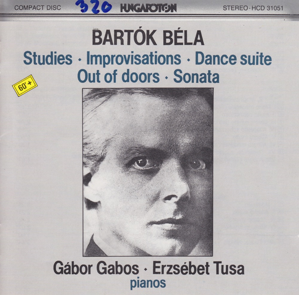 Обложка альбома «B. Bartók: Studies, Improvisations..., Dance Suite, Out of Doors» — Gábor Gabos & Erzsébet Tusa