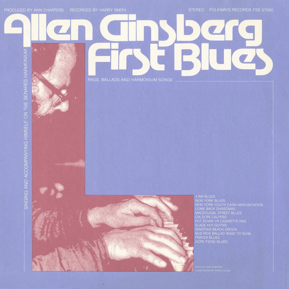 Обложка альбома «First Blues: Rags, Ballads and Harmonium Songs» — Allen Ginsberg