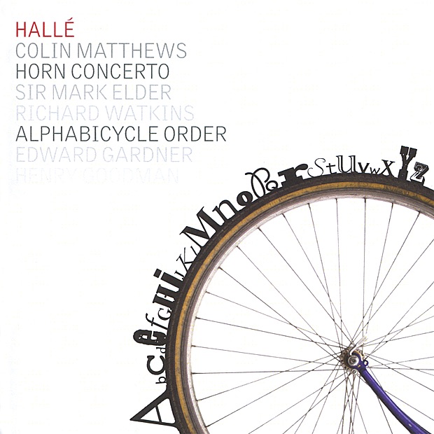 Обложка альбома «Matthews: Alphabicycle Order & Horn Concerto» — Hallé, Sir Mark Elder, Edward Gardner, Richard Watkins, Hallé Youth Choir & Henry Goodman