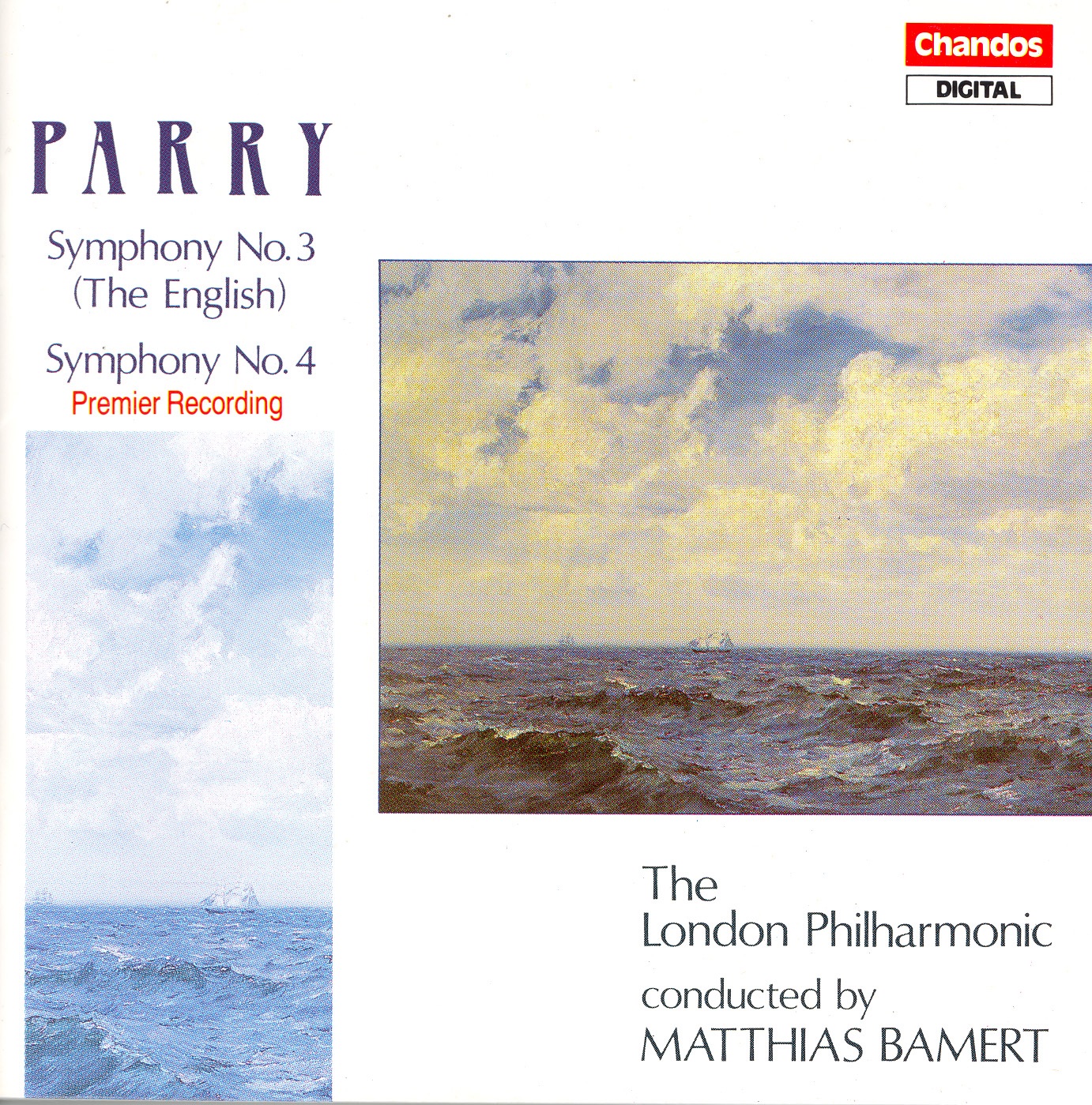Parry: Symphonies Nos. 3 and 4 by Matthias Bamert & London Philharmonic Orchestra album cover