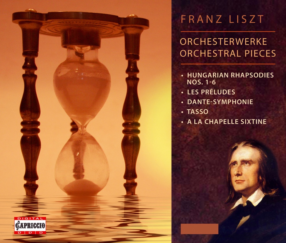 Обложка альбома «Liszt: Orchestral Pieces» — Andras Korodi, Budapest Symphony Orchestra, Netherlands Philharmonic Chorus, Hartmut Haenchen, Netherlands Philharmonic Orchestra, Yuri Ahronovitch, Vienna Philharmonic, Hungarian National Philharmonic, Janos Ferencsik, Gyula Nemeth & Jenő Jandó