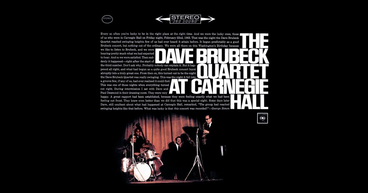 ザ・デイヴ・ブルーベック・カルテット At Carnegie Hall レコード The Dave Brubeck Quartet at Carnegie Hall – Carnegie Hall Shop