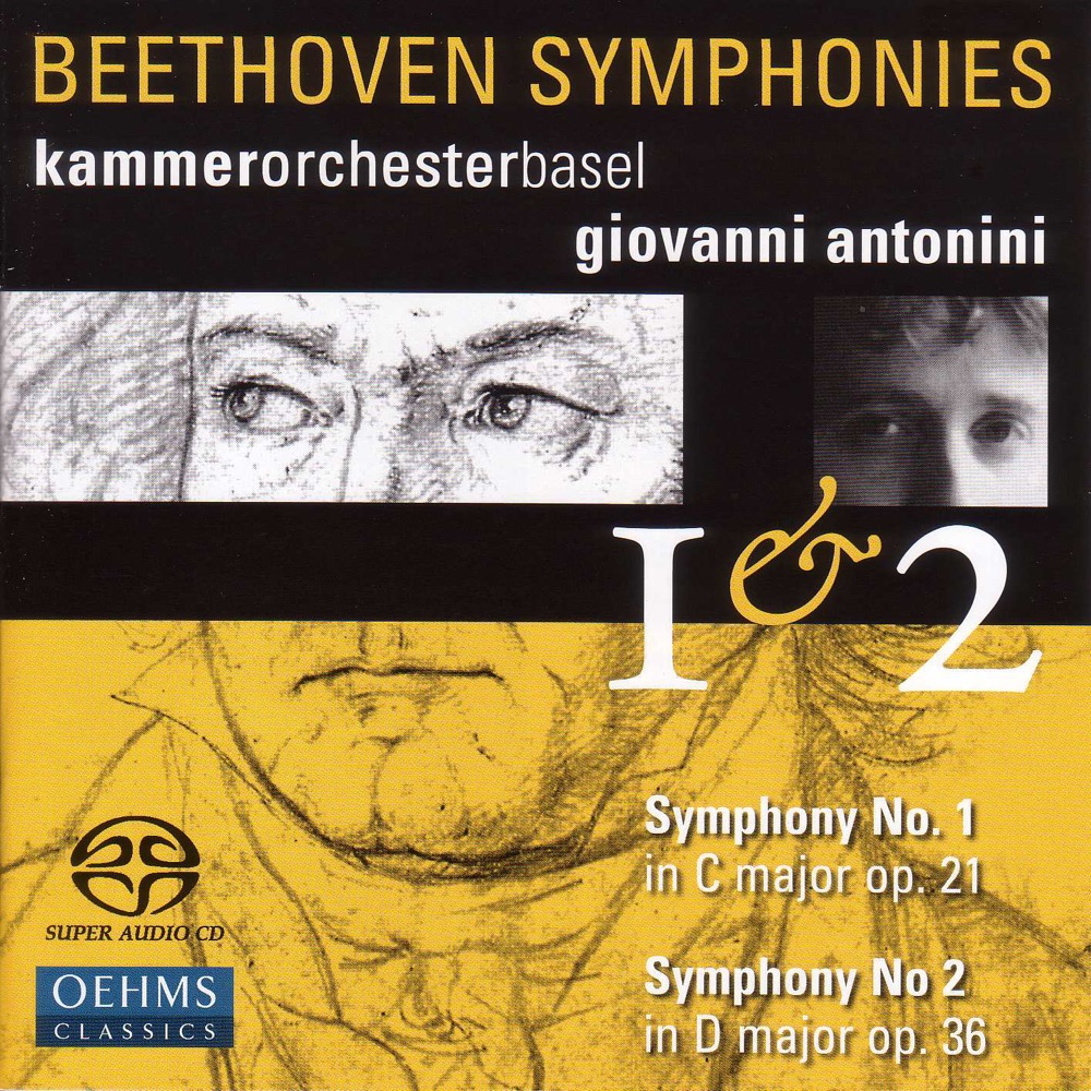 Обложка альбома «Beethoven: Symphonies Nos. 1 and 2» — Giovanni Antonini & Basel Chamber Orchestra