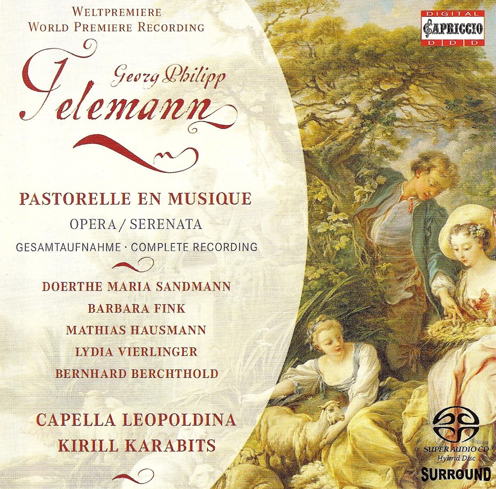 Обложка альбома «Telemann: Pastorelle en Musique» — Bernhard Berchtold, Barbara Fink, Mathias Hausmann, Doerthe Maria Sandmann, Lydia Vierlinger, Capella Leopoldina & Kirill Karabits