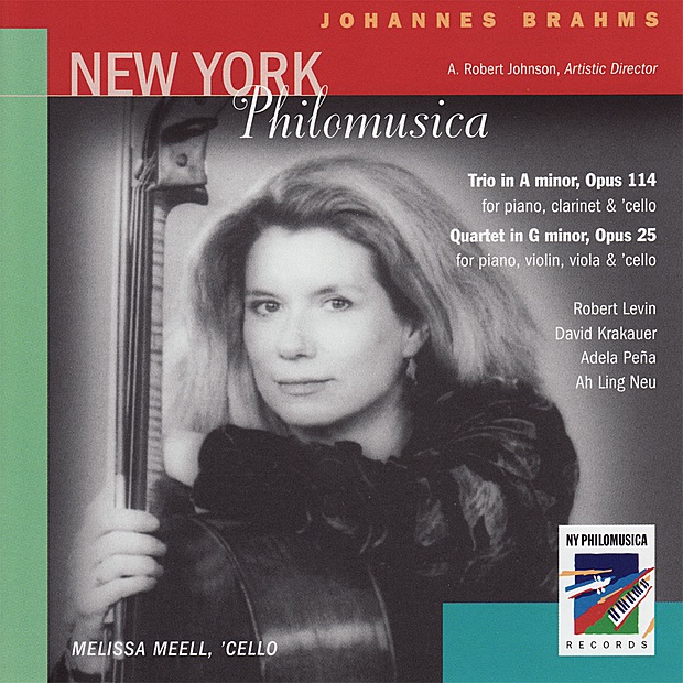 Обложка альбома «Brahms: Trio in A Minor, Quartet in G Minor» — New York Philomusica, Robert Levin, Adela Pena, Melissa Meell & David Krakaeur