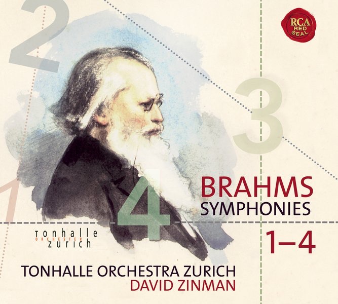 Обложка альбома «Brahms: Symphonies 1-4» — David Zinman & Tonhalle-Orchester Zürich