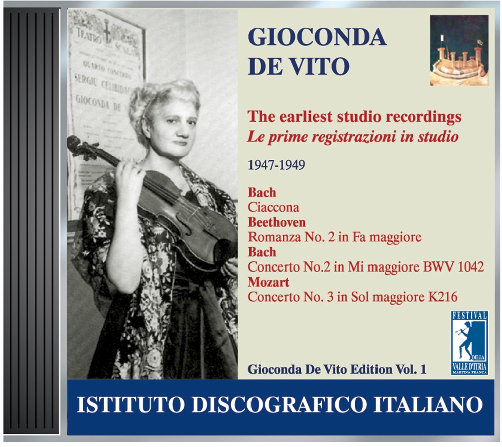 Обложка альбома «De Vito, Gioconda: Earliest Studio Recordings (1947-1949)» — Gioconda de Vito, Alberto Erede, Philharmonia Orchestra, Anthony Bernard, London Chamber Orchestra, Sir Thomas Beecham & Royal Philharmonic Orchestra