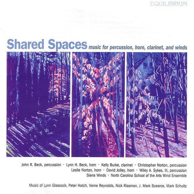 Обложка альбома «Shared Spaces: Music for Percussion, Horn Clarinet and Winds» — Chistopher Norton, John R. Beck, Kelley Burke, Leslie Norton & Lynn H. Beck