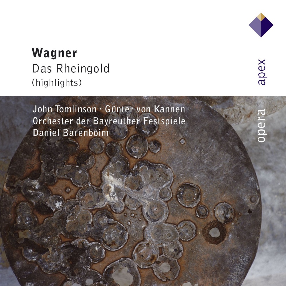 Обложка альбома «Wagner: Das Rheingold (Highlights)» — Bayreuth Festival Orchestra, Daniel Barenboim, Günter von Kannen & Sir John Tomlinson
