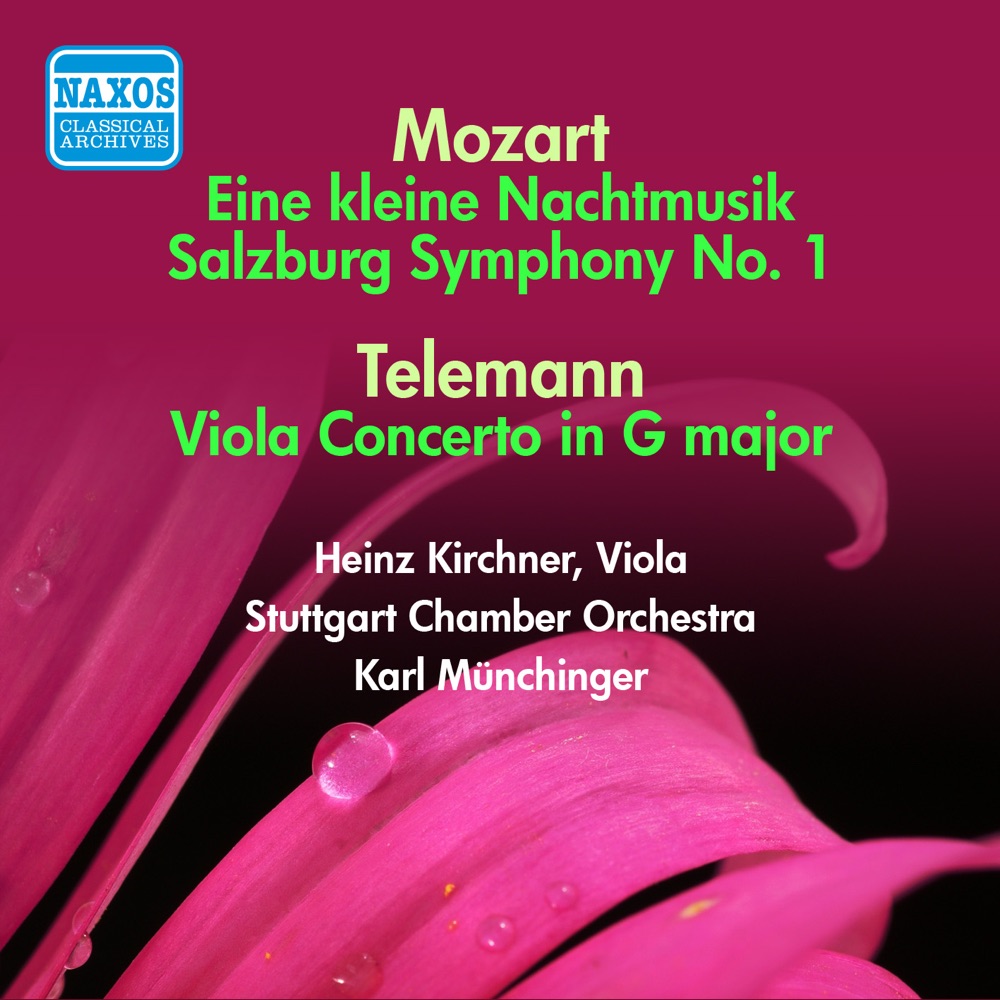 Обложка альбома «Mozart: Kleine Nachtmusik (Eine) - Divertimento, K. 136 - Telemann: Viola Concerto (Munchinger) (1951-1952)» — Karl Münchinger, Stuttgart Chamber Orchestra & Heinz Kirchner