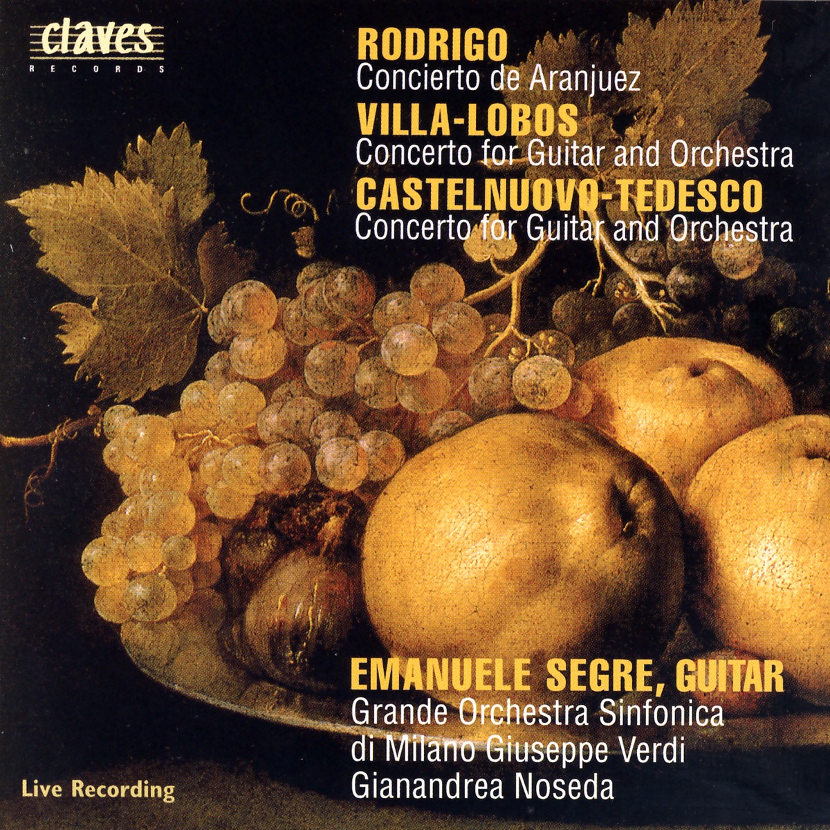 Concertos for Guitar & Orchestra (Live Recordings, Milano 1994) cover art