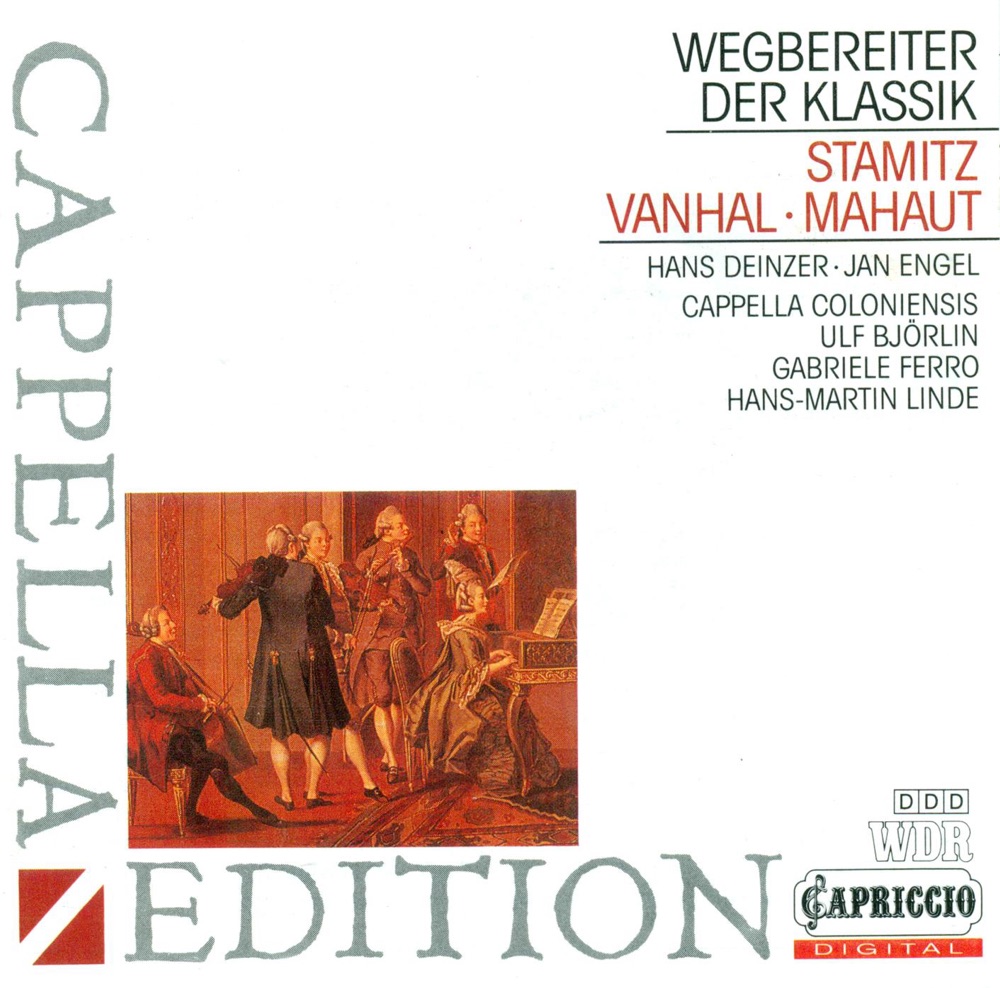 Обложка альбома «Stamitz, C.: Orchestral Quartet in G Major - Stamitz, J.: Clarinet Concerto in B Flat Major - Vanhal, J.B.: Sinfonia in F Major» — Ulf Bjorlin, Cappella Coloniensis, Hans Deinzer, Gabriele Ferro, Jann Engel & Hans-Martin Linde
