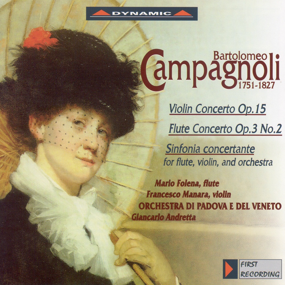 Обложка альбома «Campagnoli: Violin Concerto, Flute Concerto & Sinfonia Concertante» — Francesco Manara, Giancarlo Andretta, Padova e del Veneto Orchestra & Mario Folena