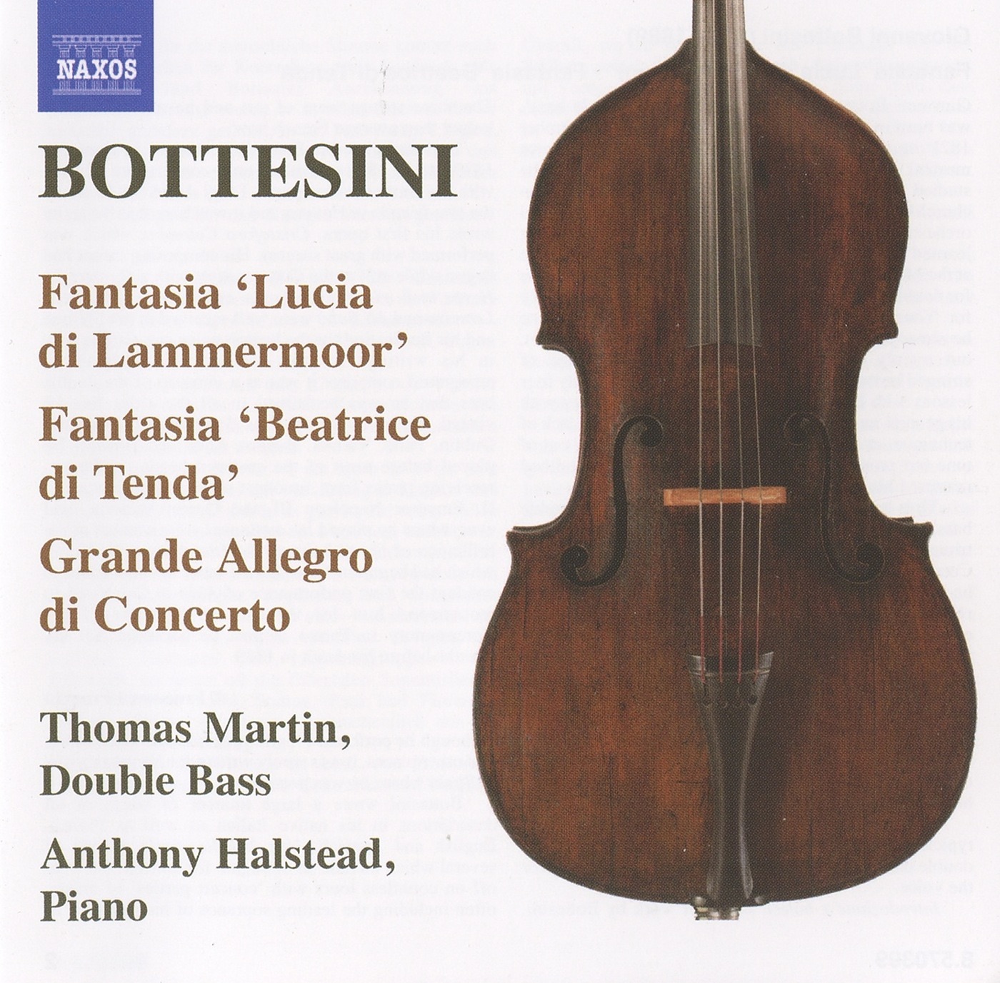 The Bottesini Collection, Vol. 3 by Thomas Martin album cover