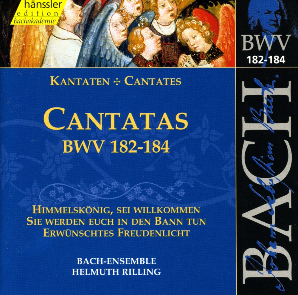 Обложка альбома «Bach, J.S.: Cantatas, Bwv 182-184» — Doris Soffel, Philippe Huttenlocher, Aldo Baldin, Gächinger Kantorei Stuttgart, Helmuth Rilling, Stuttgart Bach Collegium, Peter Schreier, Arleen Auger, Walter Heldwein, Julia Hamari, Adalbert Kraus, Gabrielle Schnaut & Niklaus Tüller