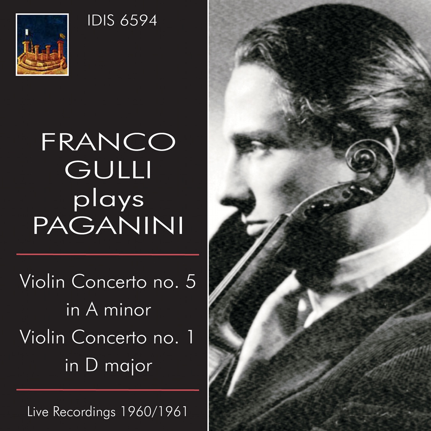 Franco Gulli Plays Paganini (1960, 1961) by Mario Rossi, Franco Gulli, RAI Symphony Orchestra, Rome, Nino Sanzogno & Alessandro Scarlatti Orchestra, Naples album cover