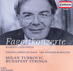 Bassoon Concertos - Bach, J.C. - Kozeluch, J.A. - Budapest Strings &amp; Milan Turkovic Cover Art