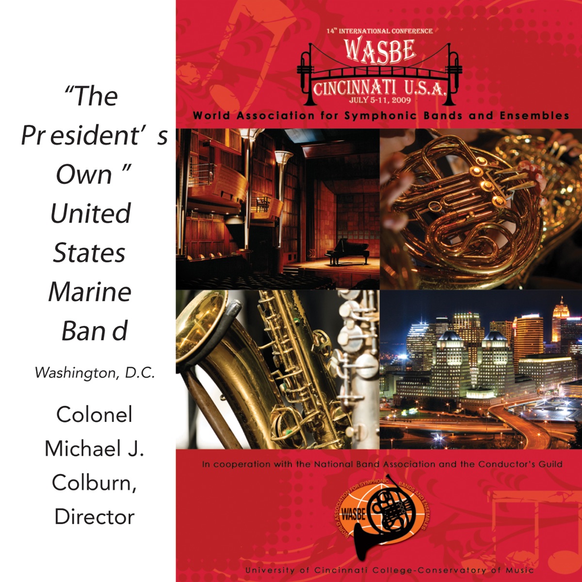 2009 WASBE Cincinnati, USA: "The Presidents Own" United States Marine Band cover art