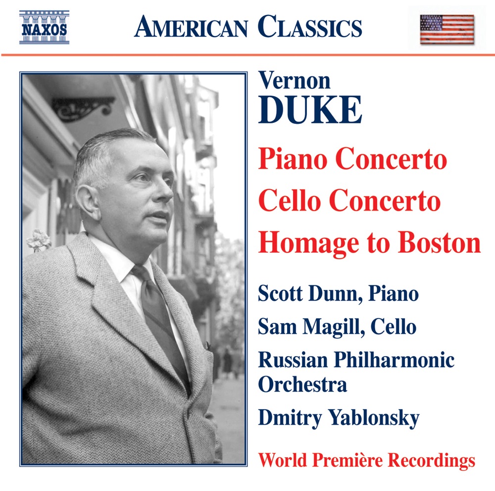 Обложка альбома «Duke: Piano Concerto, Cello Concerto, Homage to Boston» — Dmitry Yablonsky, Russian Philharmonic Orchestra, Sam Magill & Scott Dunn