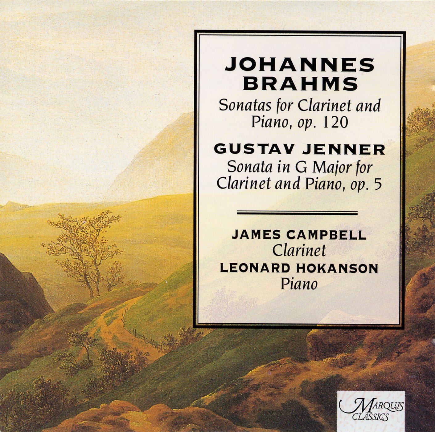 Brahms and Jenner: Works for Clarinet by James Campbell & Leonard Hokanson album cover