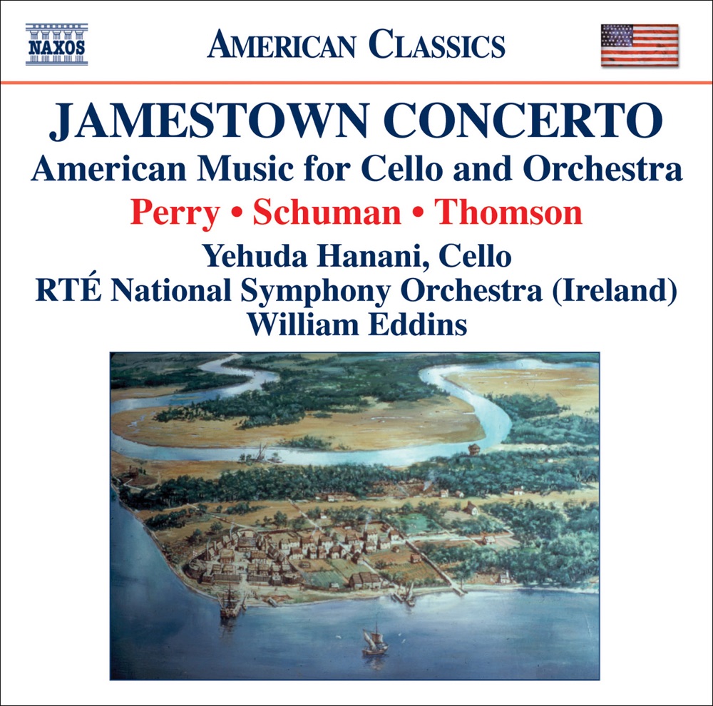 Обложка альбома «Perry: Jamestown Concerto - Schuman: A Song of Orpheus - Thomson: Cello Concerto» — Yehuda Hanani, William Eddins & RTÉ National Symphony Orchestra