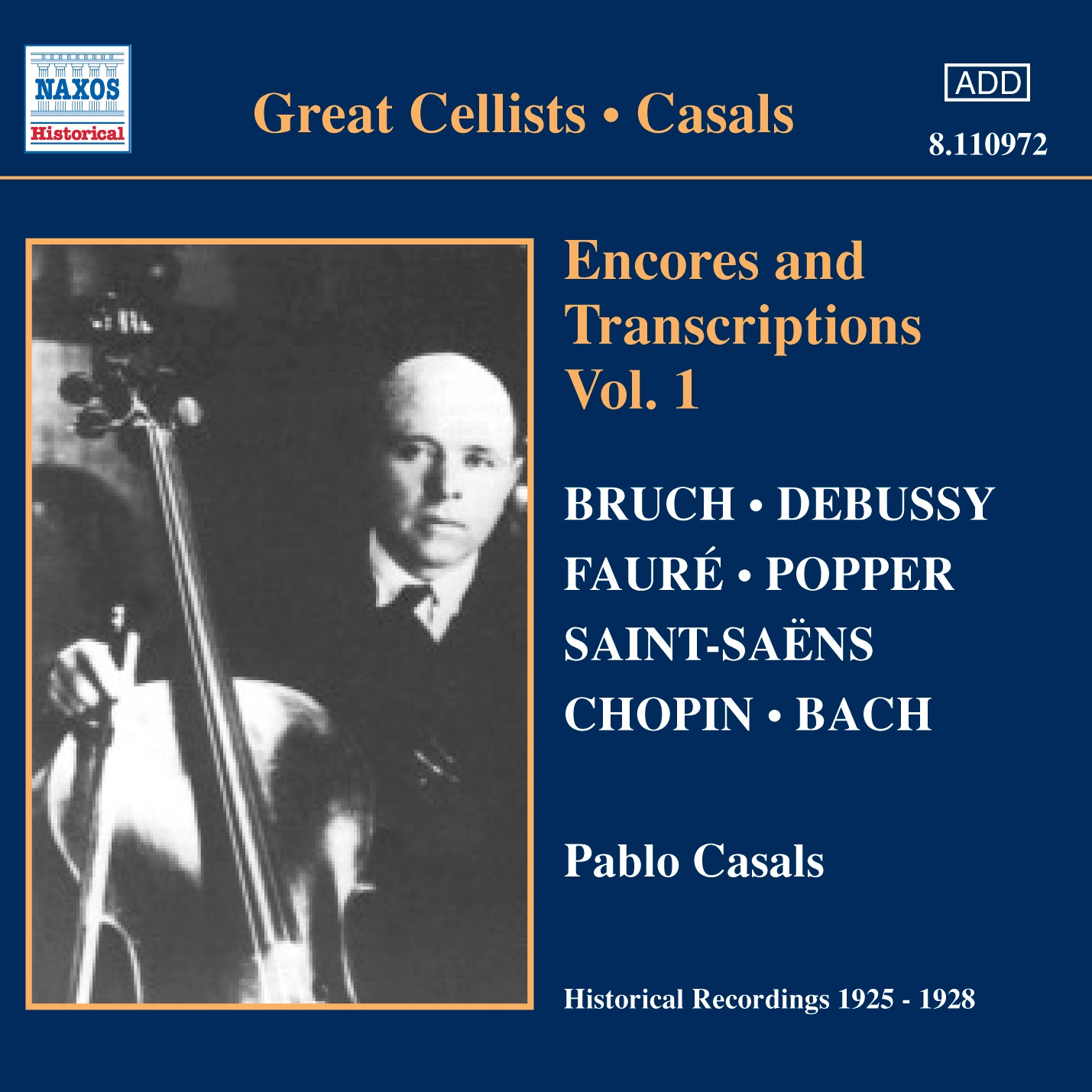 Pablo Casals - Encores and Transcriptions, Vol. 1