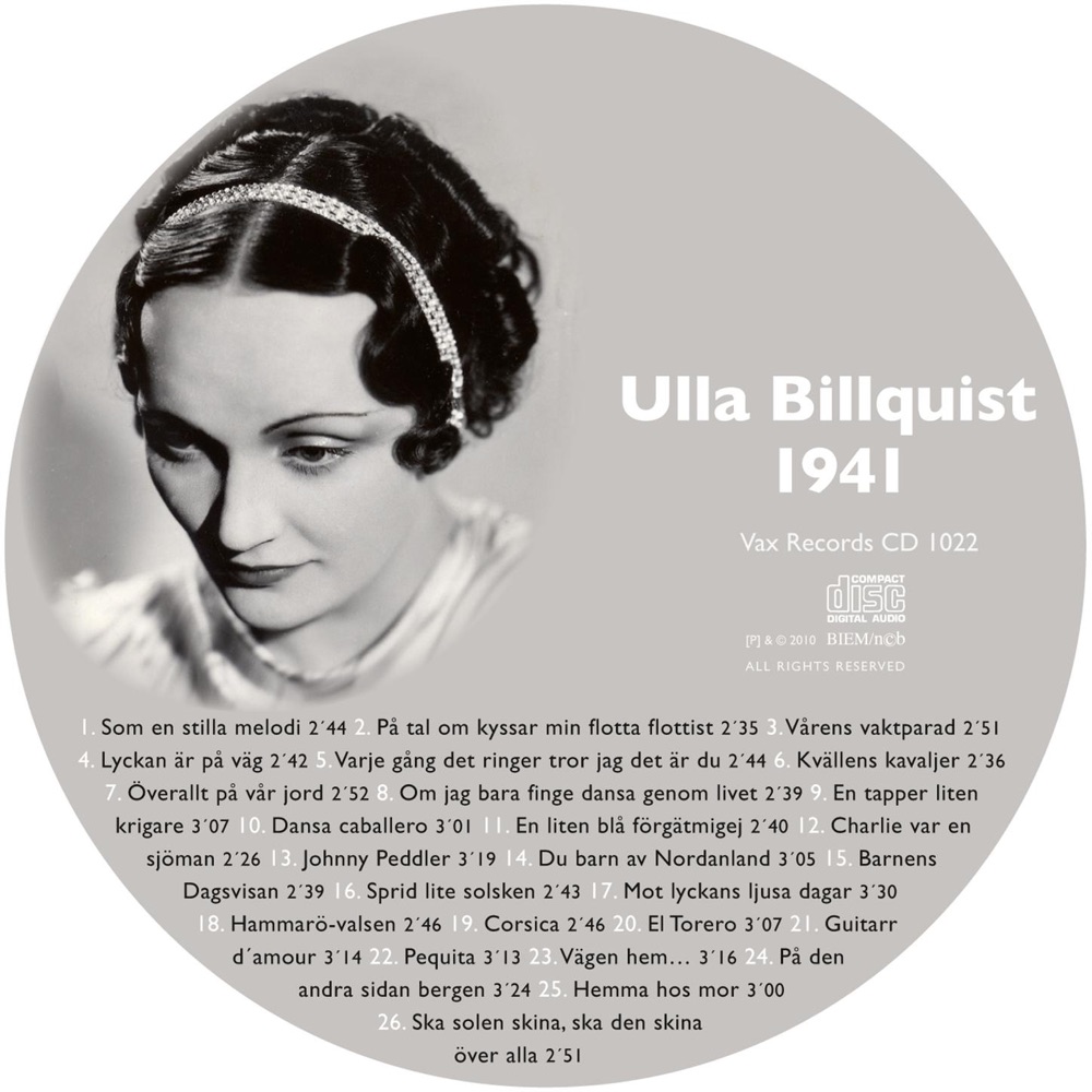 Обложка альбома «Den Kompletta Ulla Billquist 1941» — Ulla Billquist