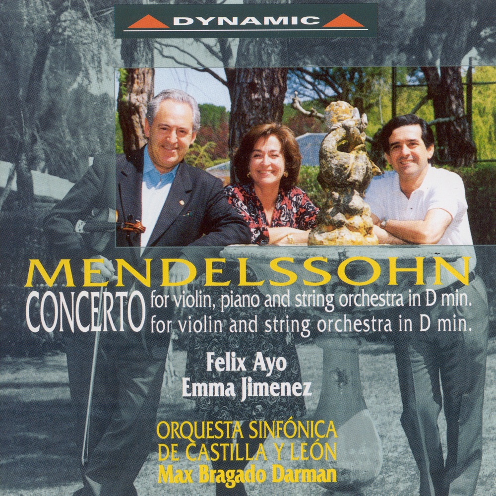Обложка альбома «Mendelssohn: Violin Concerto In D Minor, Concerto for Violin and Piano» — Max Bragado Darman, Felix Ayo, Castilla Y Leon Symphony Orchestra & Emma Jimenez