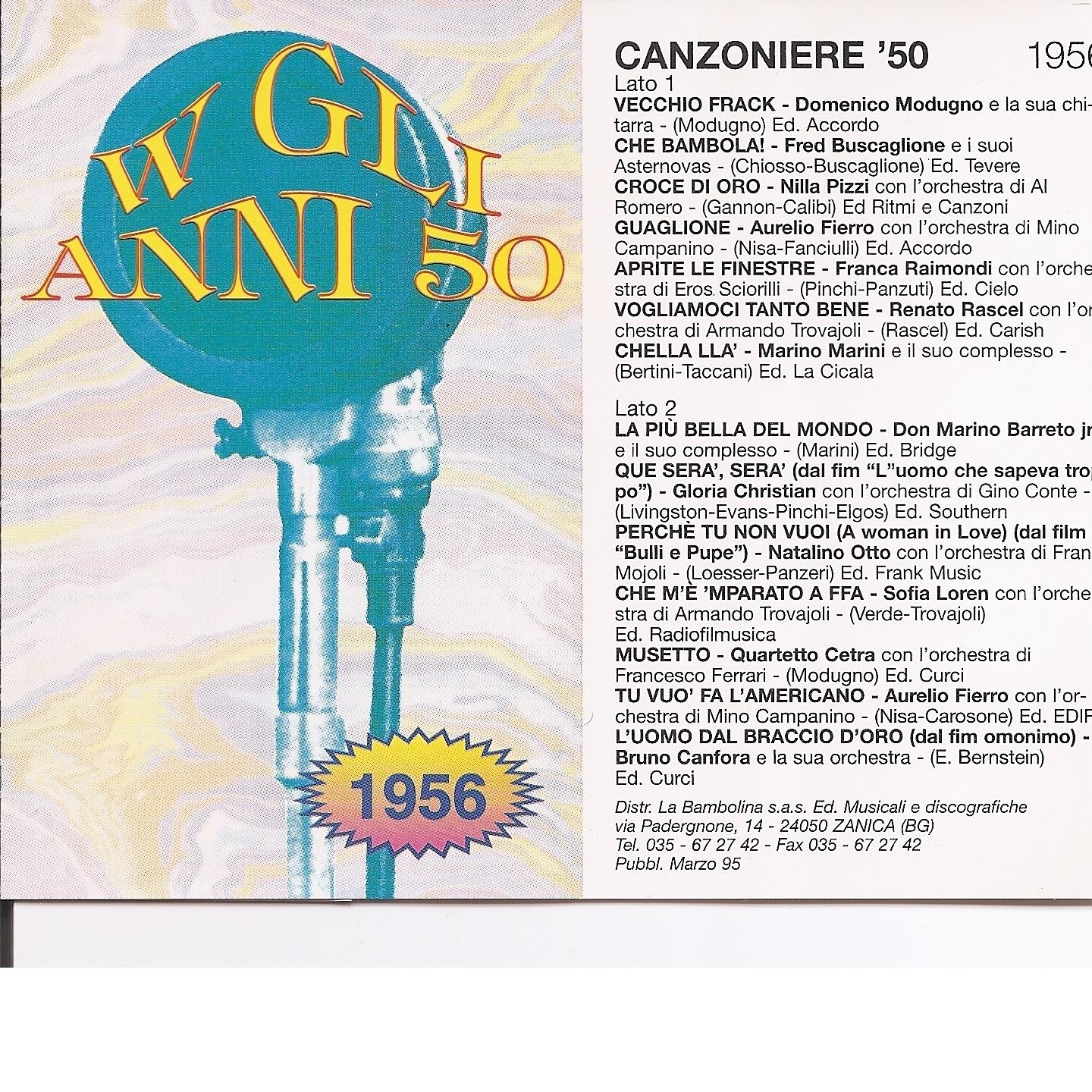 Canzoniere '56 - Canzoni Originali Del 1956