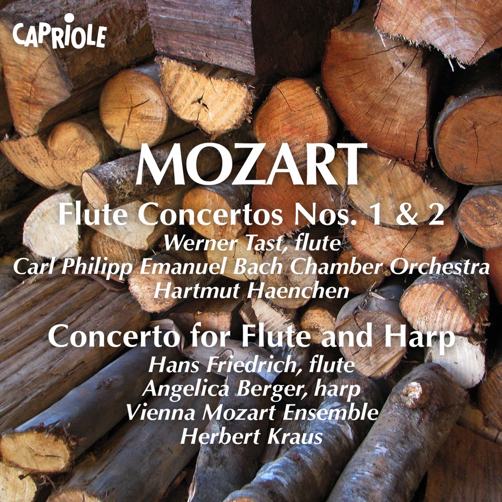 Обложка альбома «Mozart, W.A.: Flute Concertos Nos. 1 and 2 - Concerto for Flute and Harp» — Hartmut Haenchen, Werner Tast, Carl Philipp Emanuel Bach Chamber Orchestra, Herbert Kraus, Hans Friedrich, Vienna Mozart Ensemble & Angelica Berger