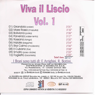Viva il liscio, Vol. 1