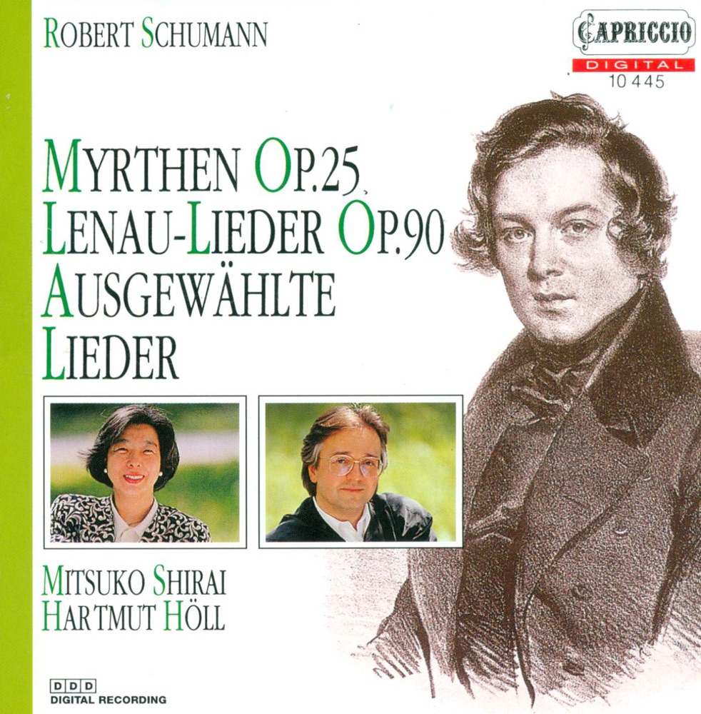 Обложка альбома «Schumann, R.: Lieder - Opp. 25, 36, 37, 40, 64, 74, 77, 83, 90» — Mitsuko Shirai & Hartmut Holl