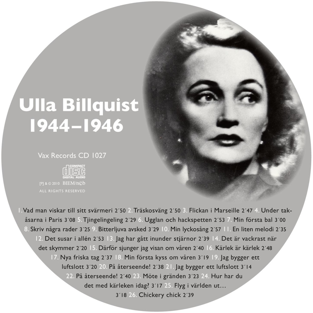 Обложка альбома «Den Kompletta Ulla Billquist 1944-1946» — Ulla Billquist